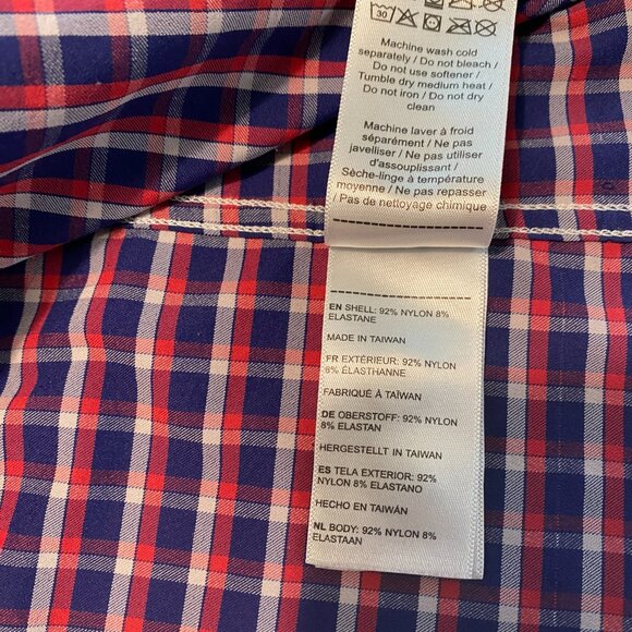 UNTUCKit Men’s Performance Button-down shirt, Blue Red White Check Plaid, 2XL - Picture 8 of 16